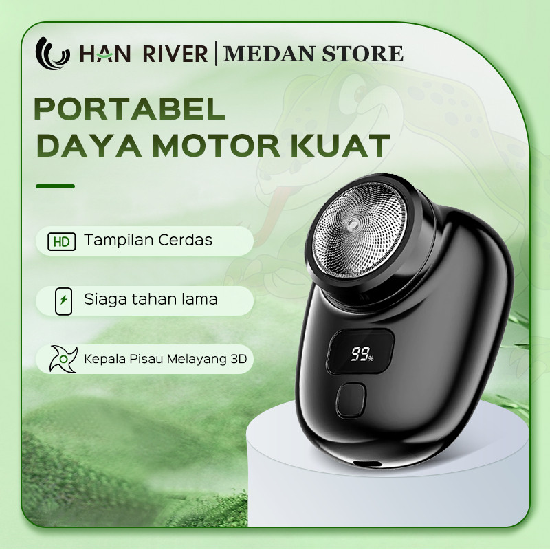 【Pengiriman Dari Medan】HAN RIVER Alat Cukur Kumis Dan Jenggot Mini Portable Cukur Kumis Elektrik Pri