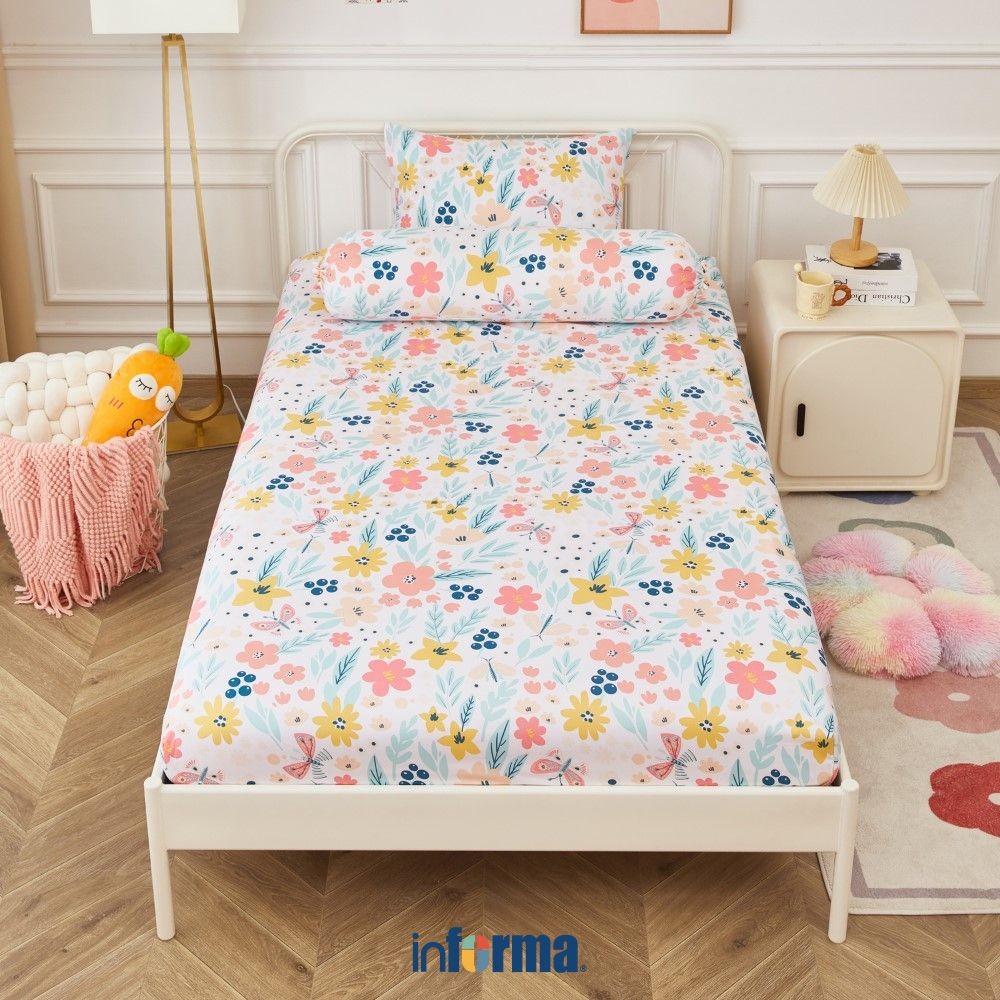 Informa Set Seprai Microfiber Anak Dino Cars Space Flower Single 120X200 100X200 Sprei Seprei Sheet 