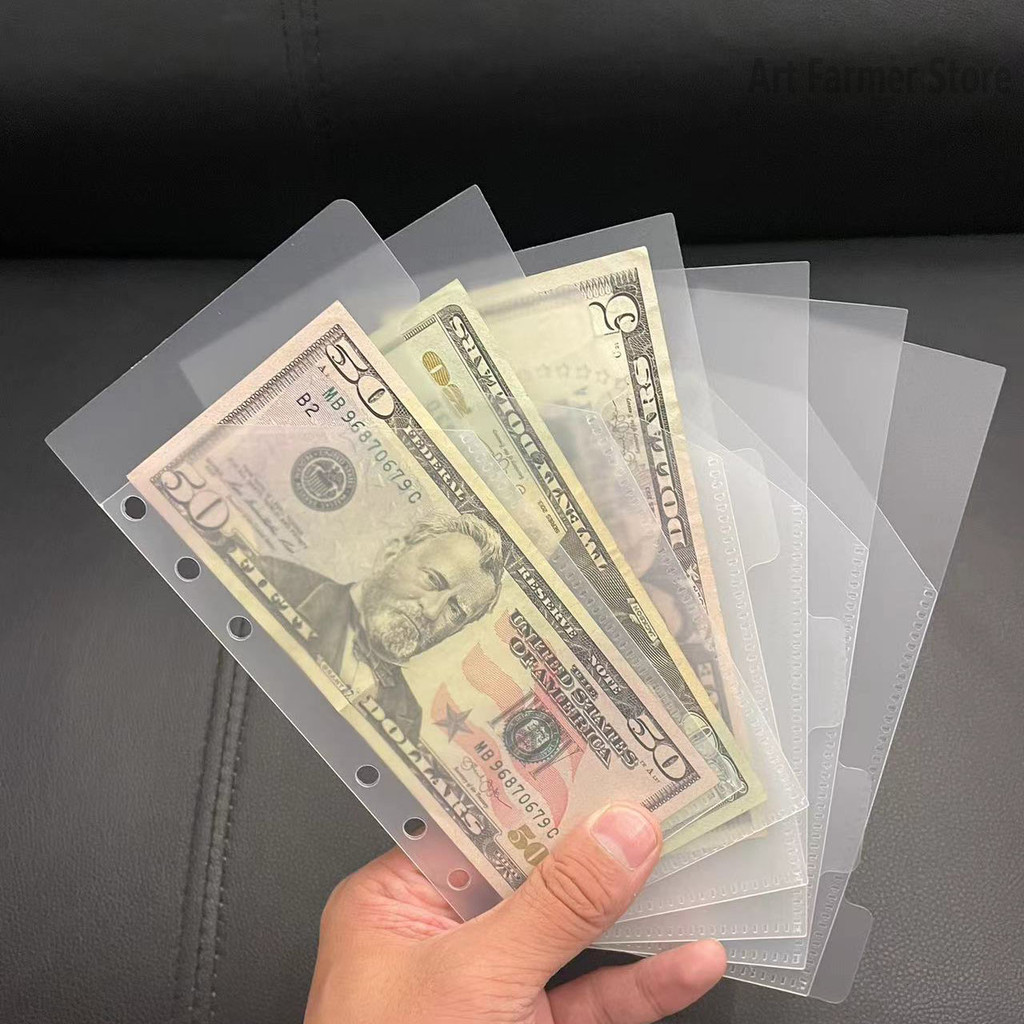 

A6 A7 Transparen Pink Black Binder Pockets Binder Folders for Notebook Divider Page Waterproof PVC Leaf Document Filing Bag