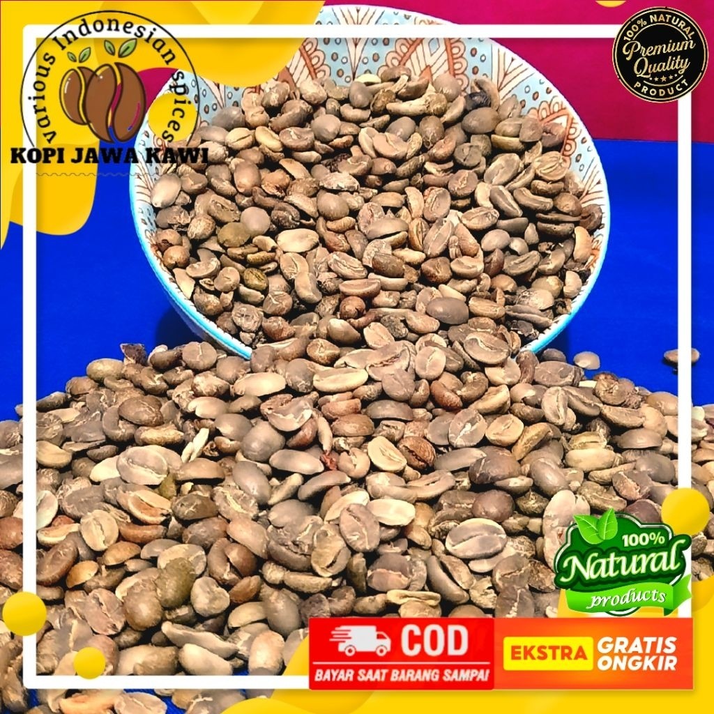 

Green Bean Kopi Arabika 1Kg Tua Utuh Premium Natural Full Washed Kopi Terbaik Gunung Kawi