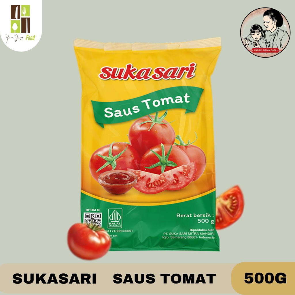 

Sukasari Saus Tomat Bantal 500 G / Saus Tomat Kemasan Bantal 500 G