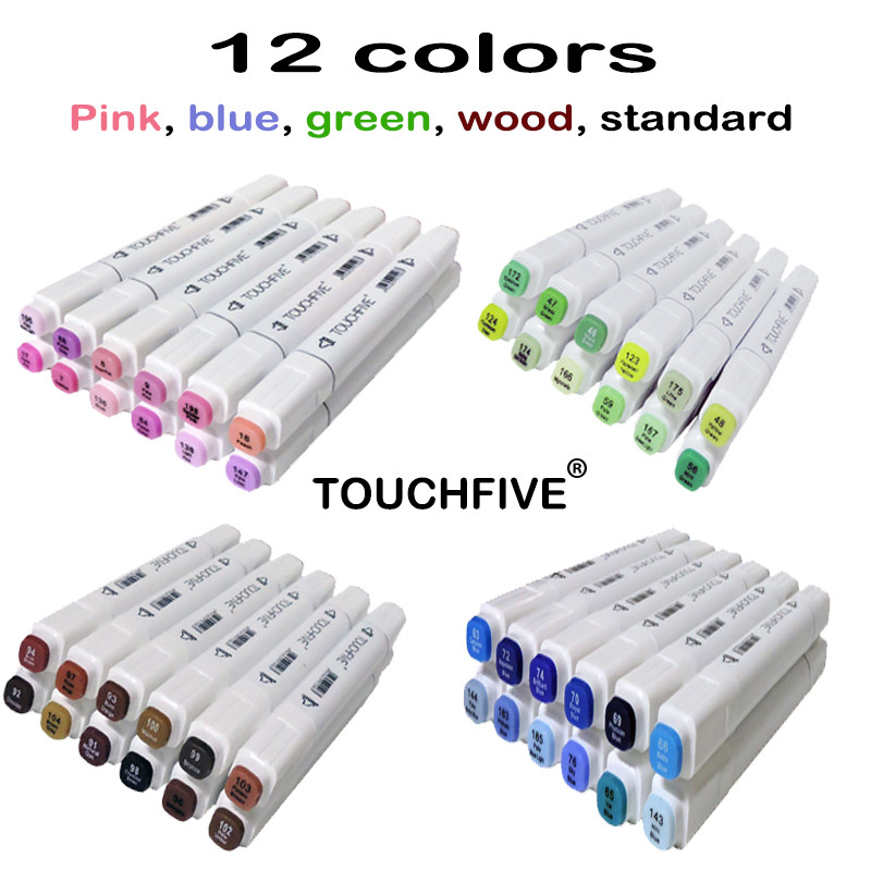 

TOUCHFIVE 12/24/30 Colors Art Markers pen Alcohol Based Brush Pen Animation Manga Drawing Double Head Markers Art Supplies