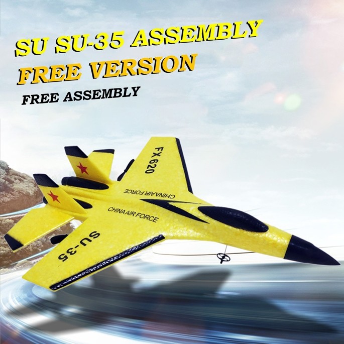Pesawat Terbang Remote Control Glider Foam 2.4G RC - FX-620 - Yellow
