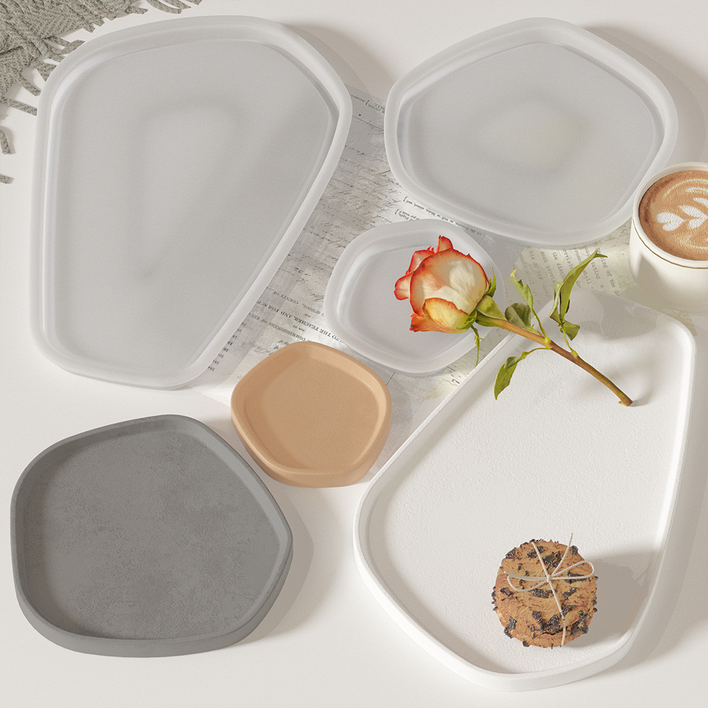 

1/3PCS Tray Resin Molds Casting Geometry Irregular Small Large Jewelry Holder Fruit Mat Serving Board Coaster Epoxy Resin Mold