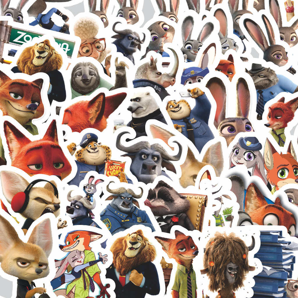 

Stiker Cutting Pack Stiker Kartun Series Zootopia Isi 100Pcs Series Aesthetic Lucu Keren Untuk Koper Bahan Vynil