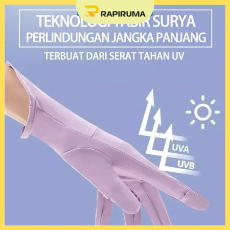 Sarung Tangan Motor Wanita Pria Anti UV Anti Belang /  Sarung Tangan Sutra Es Premium / Sarung Tanga
