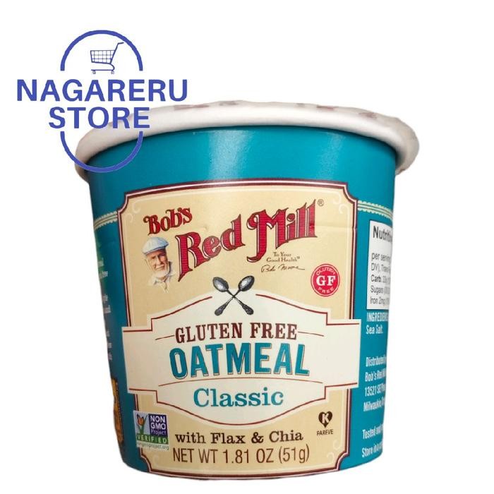 

Bob's red mill gluten free oatmeal classic with flax and chia 51gr