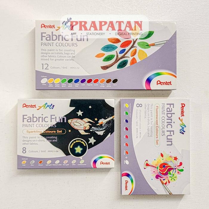 

Pentel Fabric Fun Paint Set 6ml | Cat Kain Tekstil - Sparkling