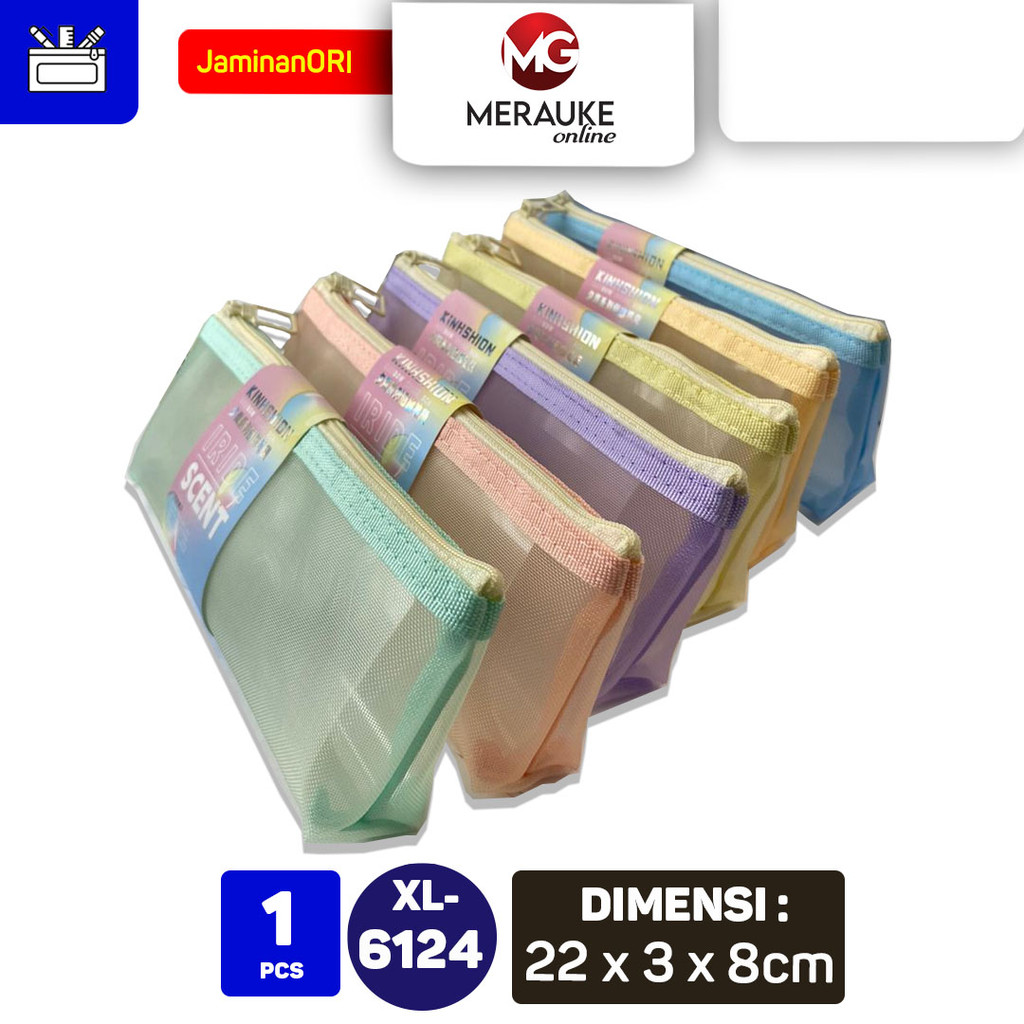 

KINHSHION Tempat Pensil Jaring Pencil Case Jala Iride Scent XL 6124
