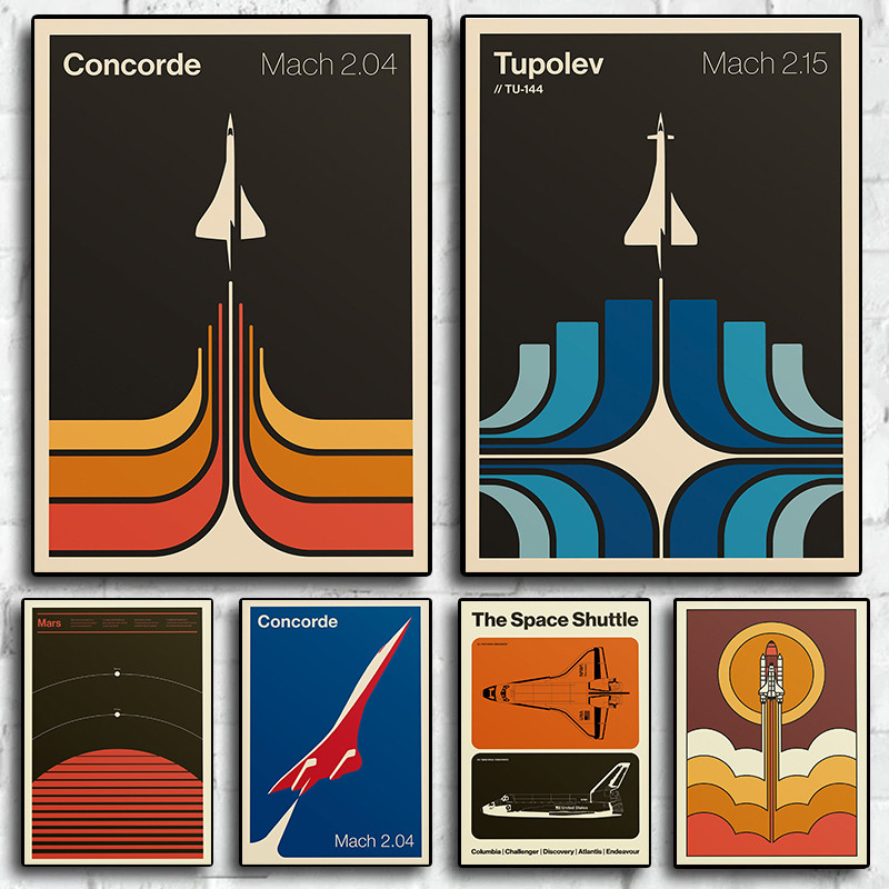 

Minimalist Iconic Aviation Supersonic 2.04 Jet Contemporary Artwork Poster and Prints Canvas Painting Wall Pictures Home Decor