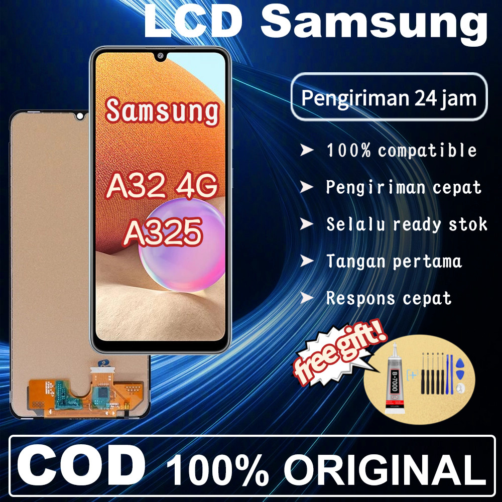 LCD Samsung A32 4G A325 Original 100% Fullset Ori Asli HP Touchscreen Murah For Glass Touch Screen D