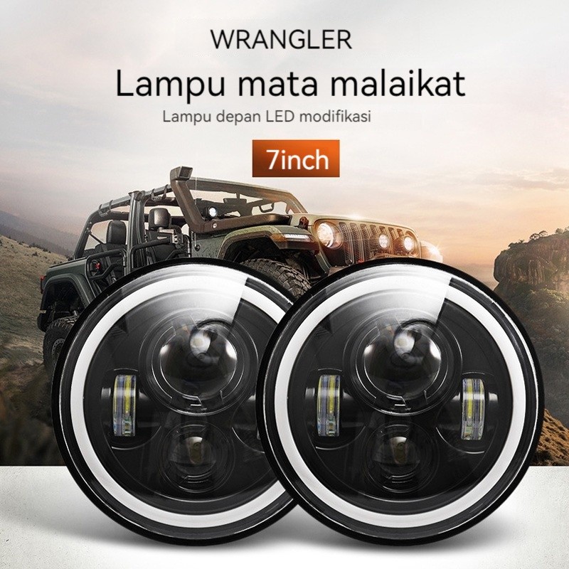 BOBUNSHOP  Lampu LED Projie Daymaker Putih Kuning Lampu Daymaker Projie Running LED 7 Inch Lampu Uta
