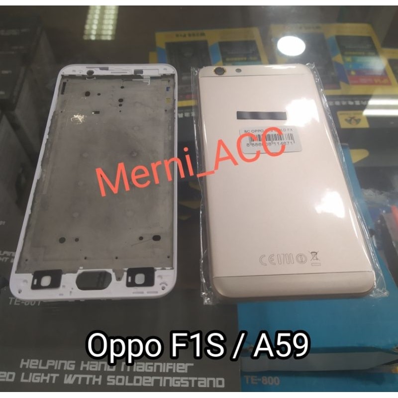 kesing fullset Frame Lcd Oppo F1S Oppo A59 Backdor Backcover + midle frame tulang tengah ARYA STORE
