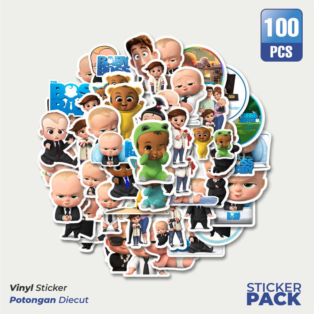 

100 PCS STIKER Stiker Dreamworks Series The Boss Baby Character Mix Waterproof Aesthetic- Untuk Laptop, Motor, dan Helm - Paper Stationery Pack