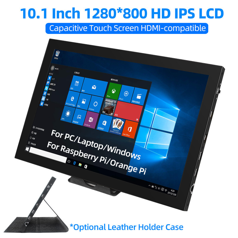 10.1 Inch IPS Portable Display 1280*800 HD LCD Touch Screen with Speaker Holder HDMI-compatible for 