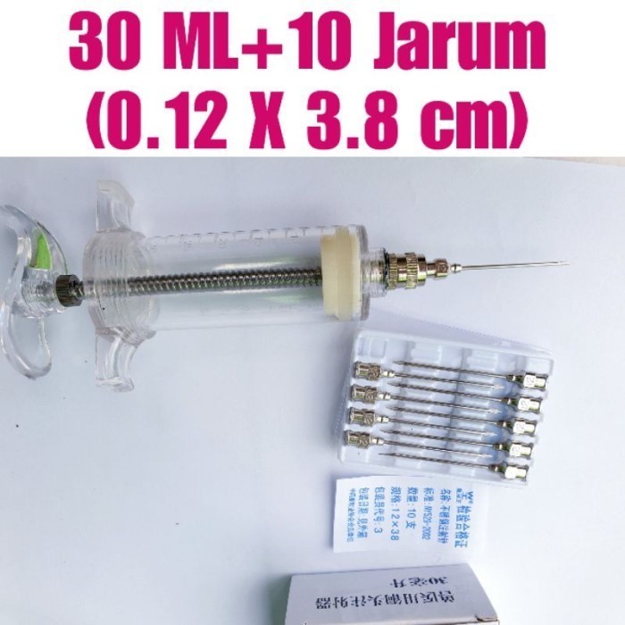 suntikan sapi kerbau jarum suntik hewan besar 30ml 30 cc jarum 12G  - alat ternak perawatan hewan pe
