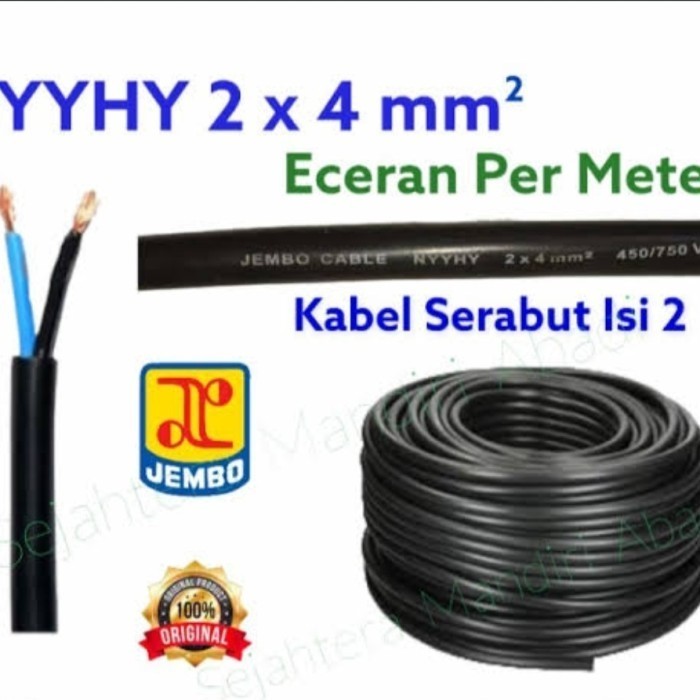 KABEL SERABUT NYYHY 2 x 4 mm JEMBO
