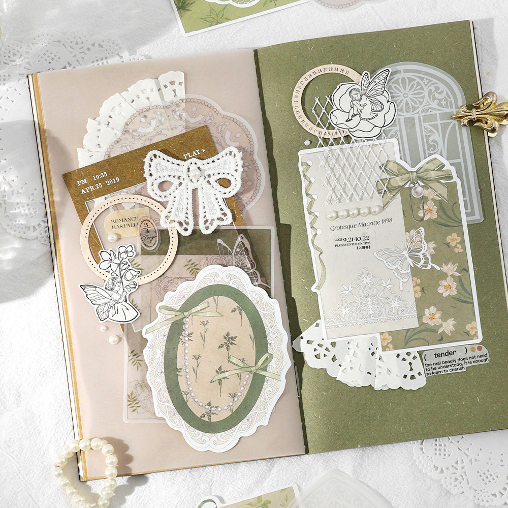 

4 styles 30 pcs Vintage material paper Junk Journal DIY Scrapbooking Collage Materials Creative Stationery background paper