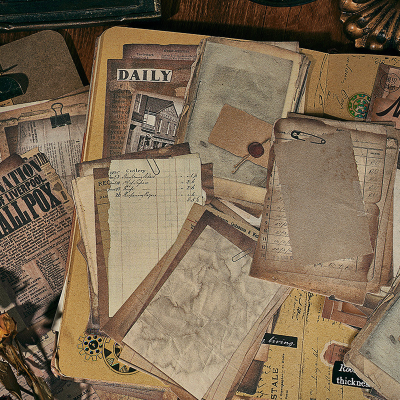 

30 pcs European vintage to make old handbooks as a base decorative collage Material paper handmade DIY Junk Journal Supplies