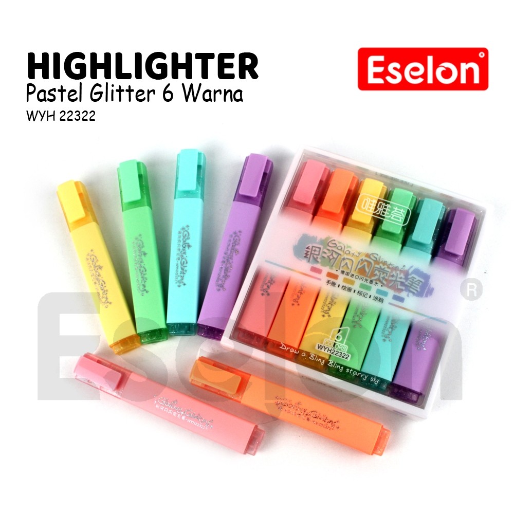 

♚6pcs Stabillo GLITTER WYH-2232 /1 Pak Stabillo GLITTER 6 Warna Pastel♚