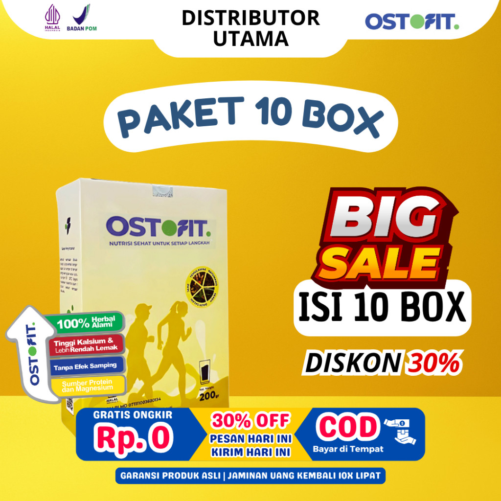 

OSTOFIT - Peket 10 Box Susu Herbal Alami Terbukti Ampuh Obati Permasalahan Persendian