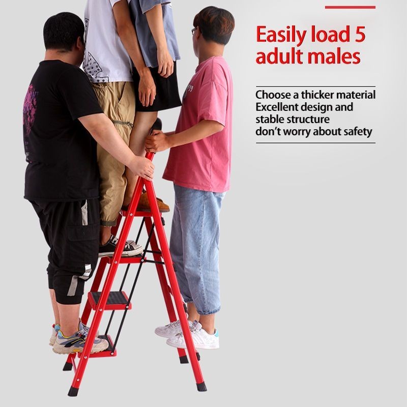 AMJ Tangga berlapis bubuk premium Kaki karet elastis Tangga lipat aluminium tangga lipat aluminium