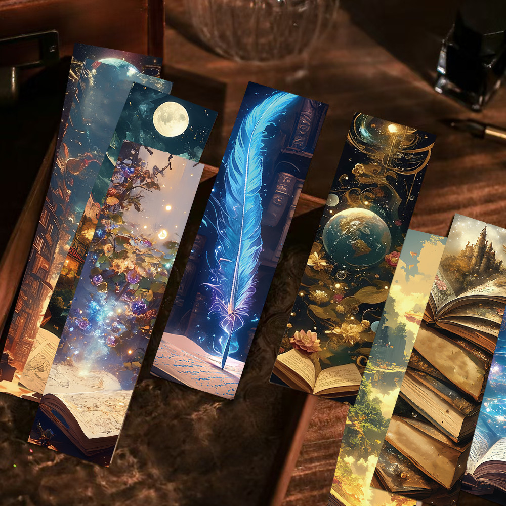 

30pcs fantasy reading bookmarks student books book page marking paper card creative gift DIY book marking message card