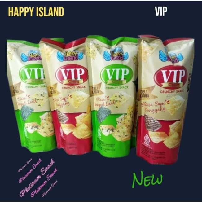 

Vip Chips Crunchy Snack | Isi 10 Bungkus | Happy Island