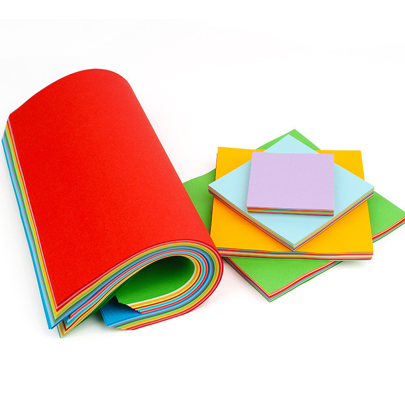 

100 Sheets/Set Square Colored Paper Children's Origami Handmade Paper Kindergarten Kids Baby Paper-Cut Material Craft Toys