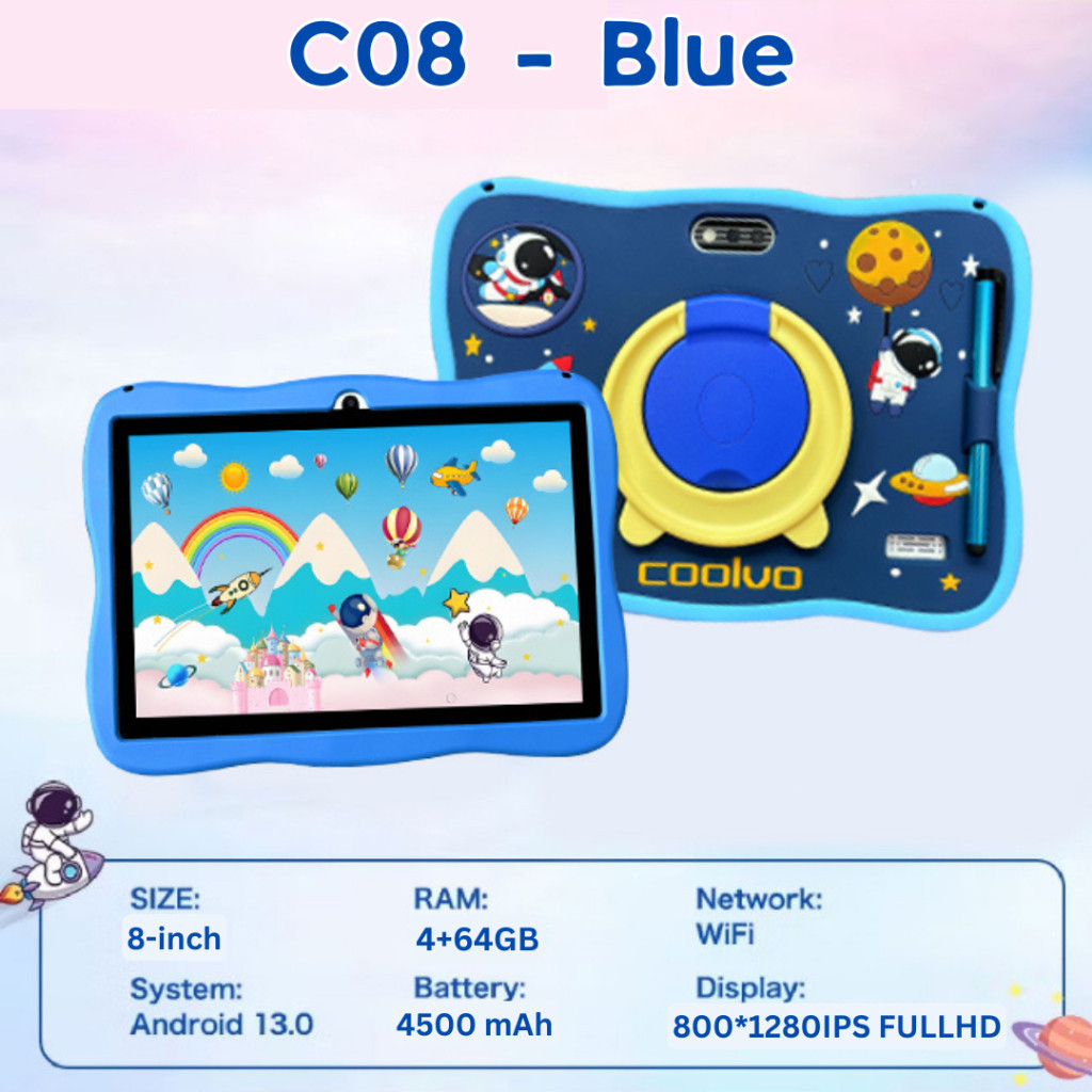Tablet Anak Android 4GB+64GB 8 inci / Tablet Android Belajar Anak / Layar Sentuh 8 Inch Wifi Only