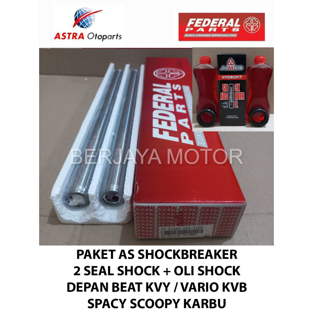 PAKET AS SHOCK VARIO 110 KARBU KVB BEAT KARBU KVY 2 SEAL SHOCK + OLI SHOCK ORIGINAL FEDERAL PART