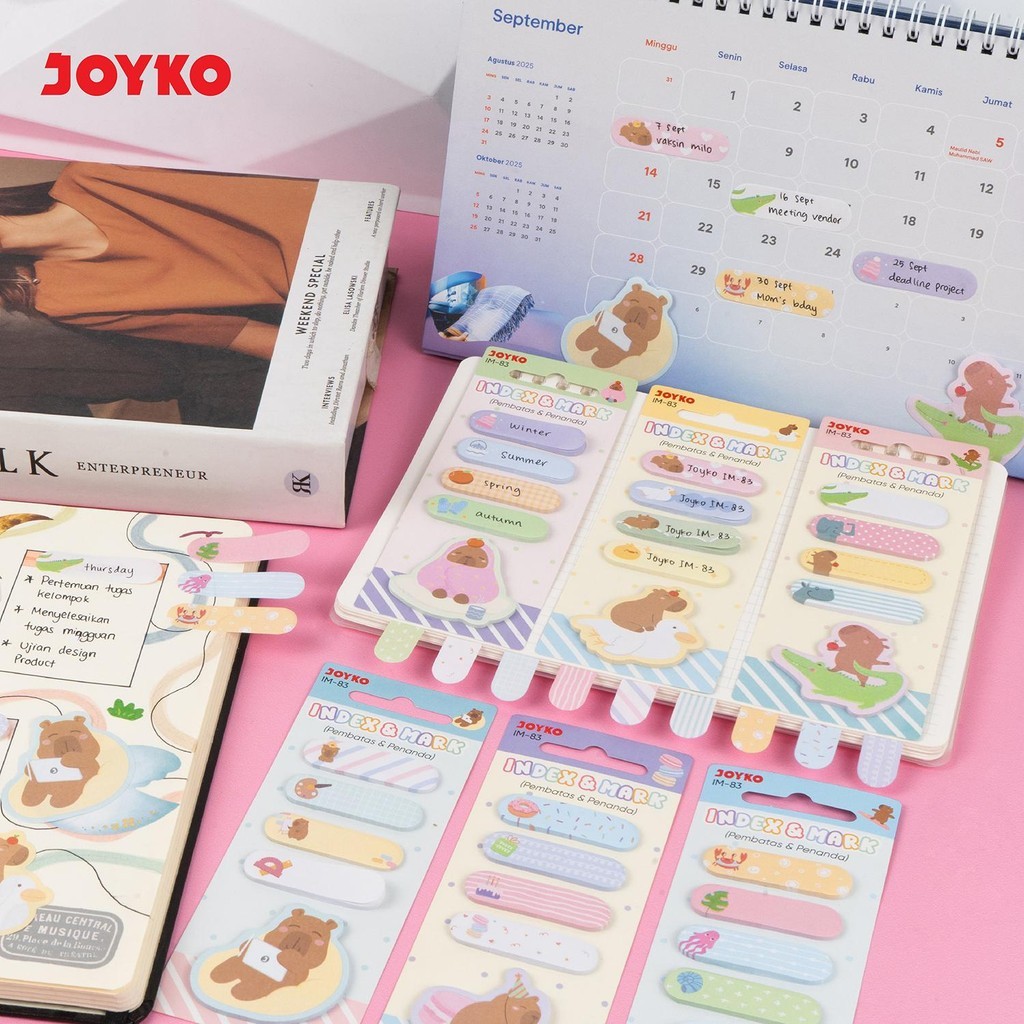 

INDEX MARK KERTAS JOYKO IM-83 CAPYBARA | MEMO STICK PENANDA BUKU | PEMBATAS KERTAS