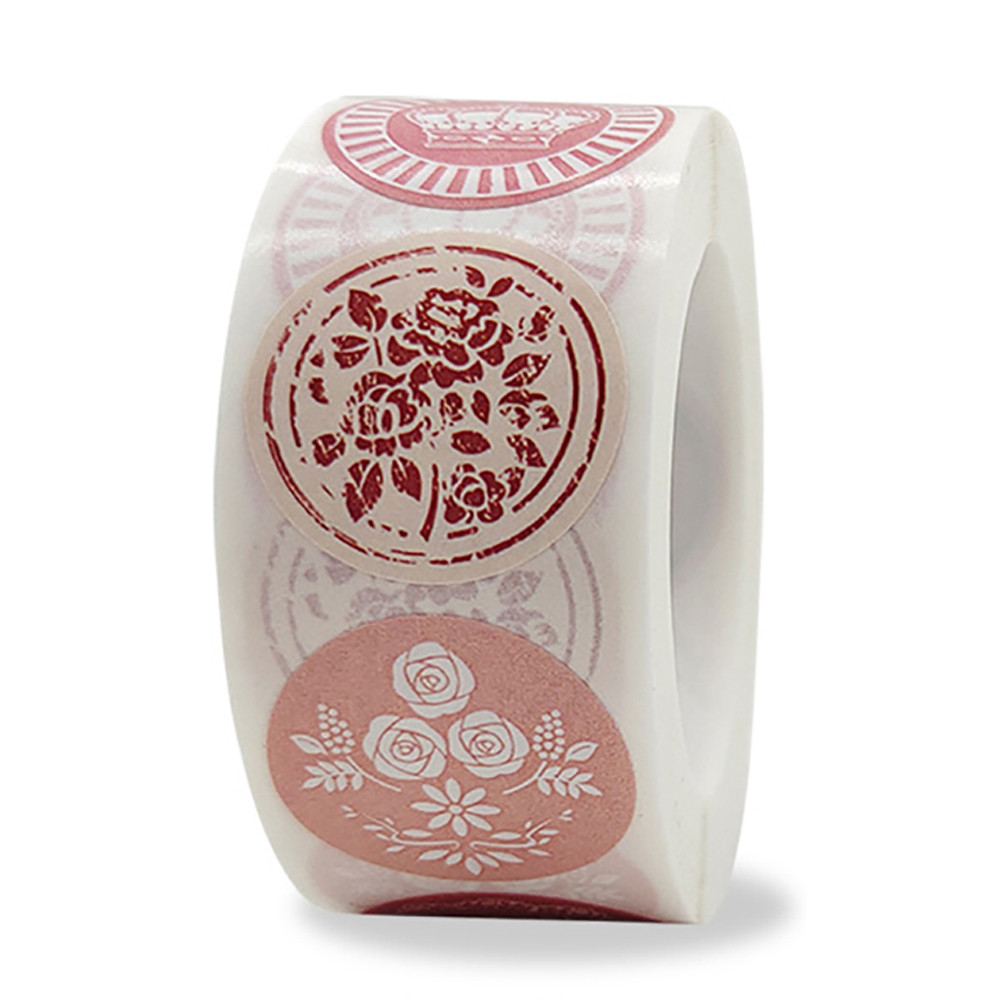 

100-500pcs Labels Roll Flower Thank You Stickers Scrapbooking For Gift Decoration Stationery Sticker Seal Label Handmade Sticker