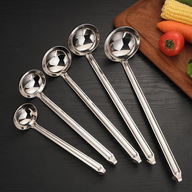 Centong Irus Kuah Gula Stainless Tebal Panjang Irus Kuah Anti Karat Sendok Sayur Multifungsi