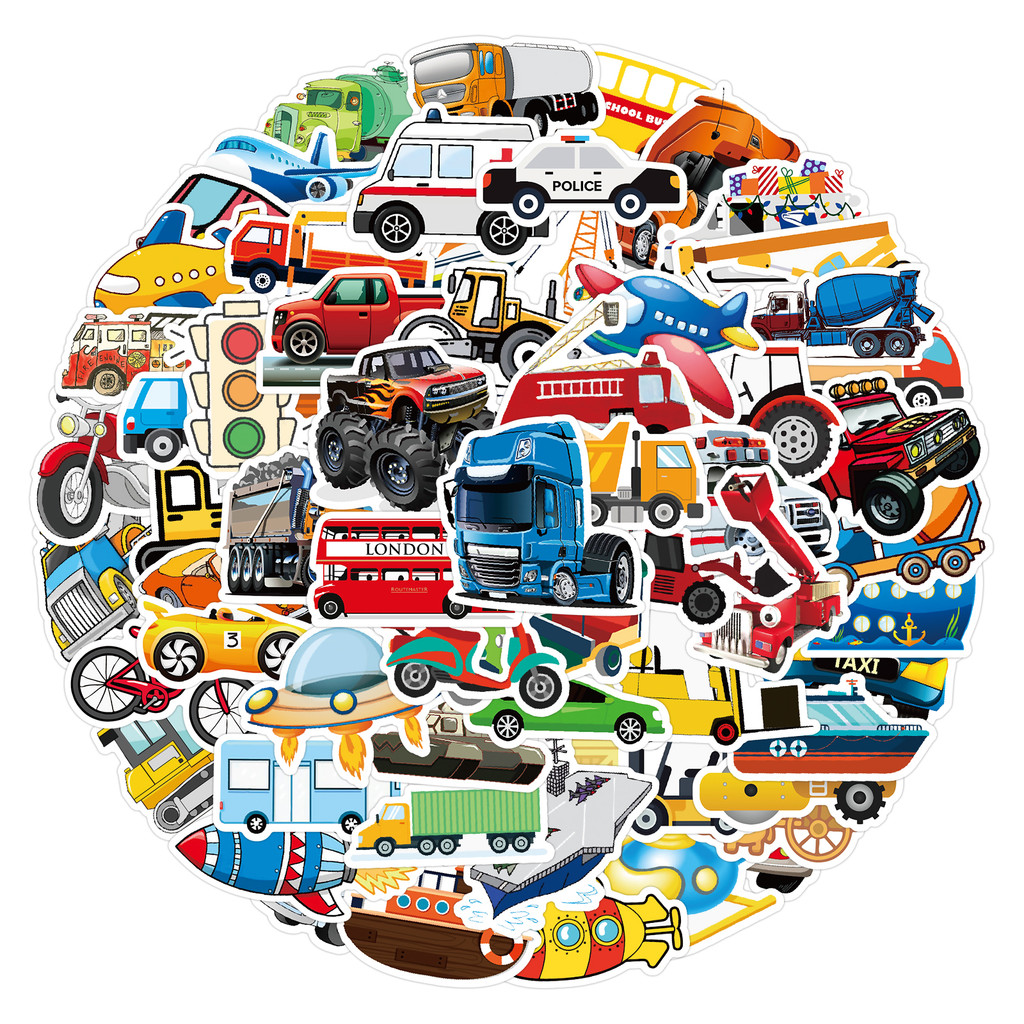 

10/30/50/100PCS Children's Truck Car Stickers For Waterproof Decal Laptop Motorcycle Luggage Snowboard Fridge Phone Car Sticker