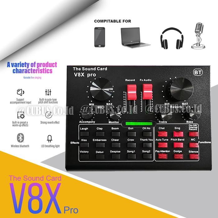 SoundCard V8X Pro USB Headset Microphone Webcast Live Broadcast