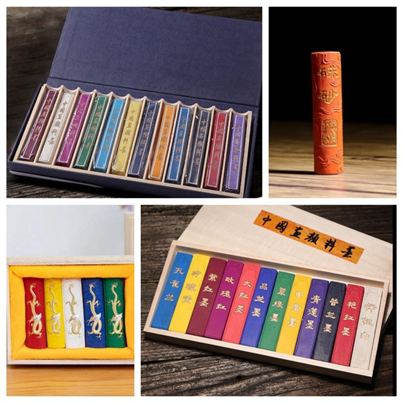 

Handmade Art Solid Ink Stick Dragon InkStick Colored Ink Natural Minerals Tunxi Hukaiwen Brush Calligraphy Painting Sumi-e