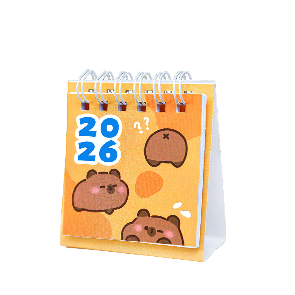 

2026 Capybara Mini Calendario Tavolo Cute Office Standing Flip Calendar June 2025 - December 2026 Decorativo Studente
