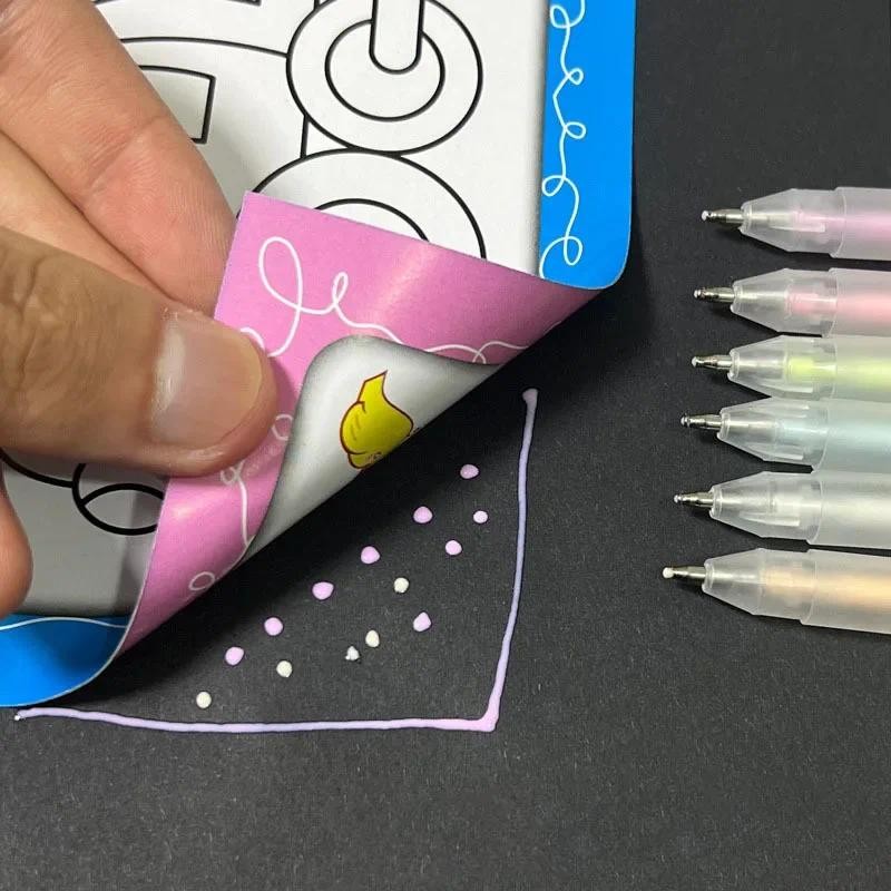 

6Pcs and 6Refills Glue Pen Candy Color Quick-Dry Dot Glue Sticks High Viscosity Dispensing Pen Cute Paper Glue School Stationary