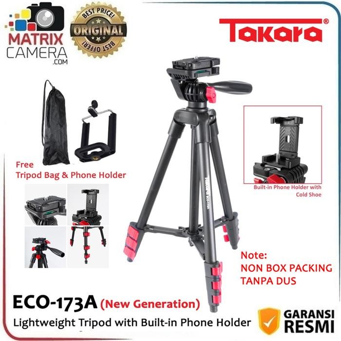 Hot Produk TAKARA ECO-173A, Tripod kamera HP DSLR + HP Holder  Terbaik dan Terlaris