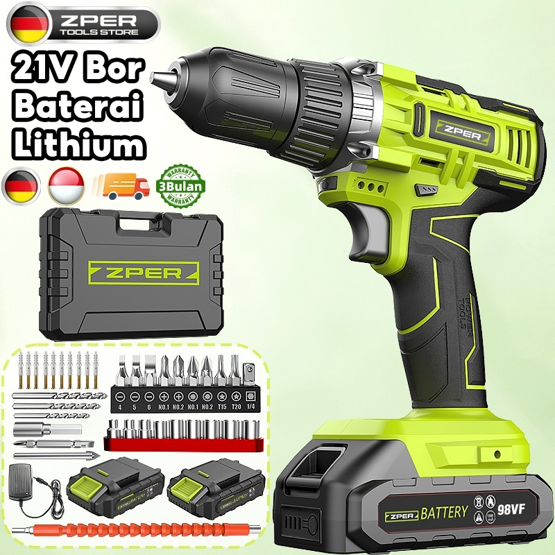 ZPER Mesin Bor Listrik Bor Baterai Cordless Cas Tangan Murah Berkualitas Bor Tanpa KabelTerlaris
