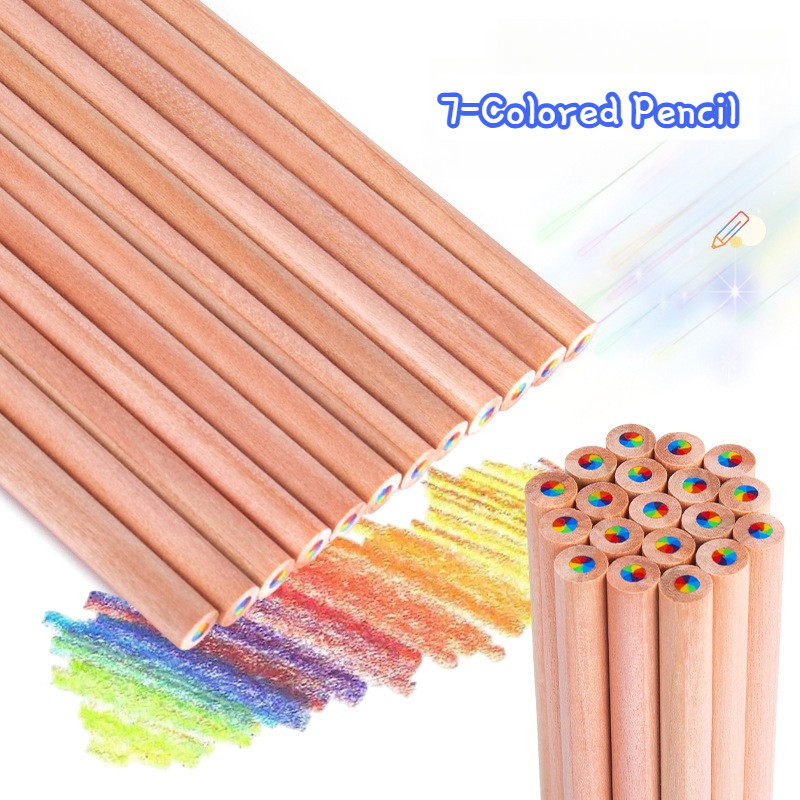 

[HARU] 7-Colored Pencil Rainbow Pensil Pelangi Warna Warni Alat Tulis Menggambar Kreatf - H0066