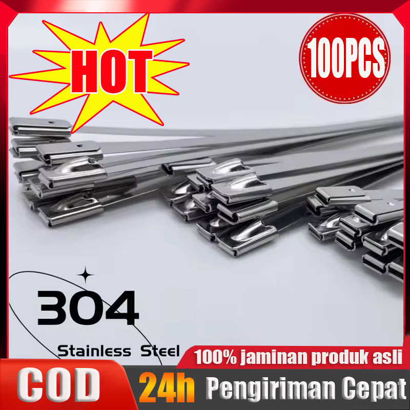 

(100 Pcs )Cable Ties Stainless / Stainless Anti Karat Ukuran 4.6mm / Stainless Cable Ties Kabel Tis Stainless