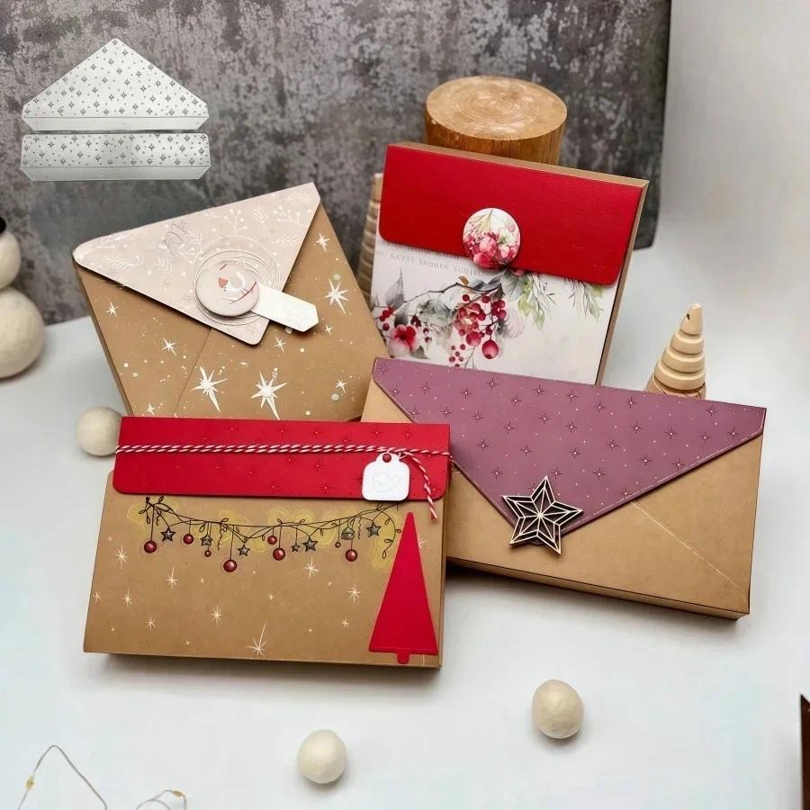 

2025 Newly Listed Arrival Envelope Gift Box Series Metal Cutting Dies for Scrapbook Card Making Knife Mould Blade Punch Stencil
