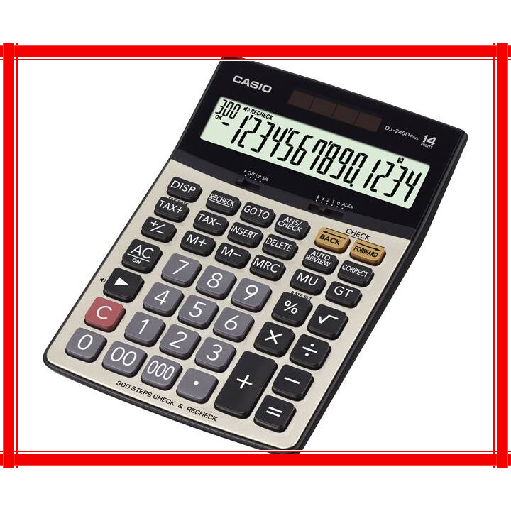 

Casio DJ-240D Plus Kalkulator Desktop 14 Digit dengan 300 Langkah Check & Suara Recheck Otomatis