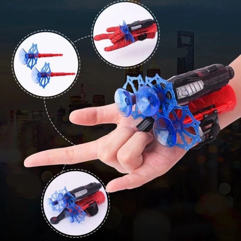 Hero GLOVE figure avenger launcher  Mainan Sarung Tangan SPIDER MAN kantung peluncur jaring  | Maina