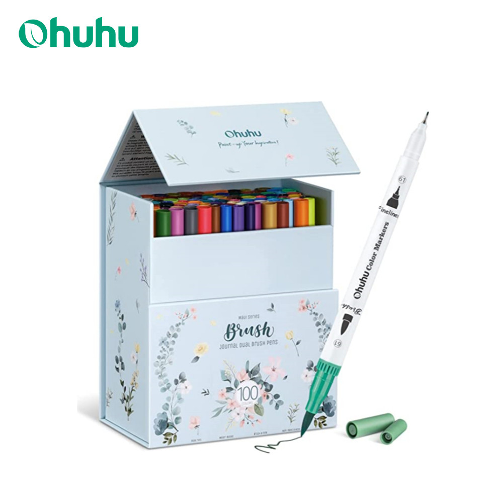 

Ohuhu Art Markers Dual Tips Line Marker Set WaterColor Pen Coloring Water Color Brush Fineliner Painting Drawing School Supplies
