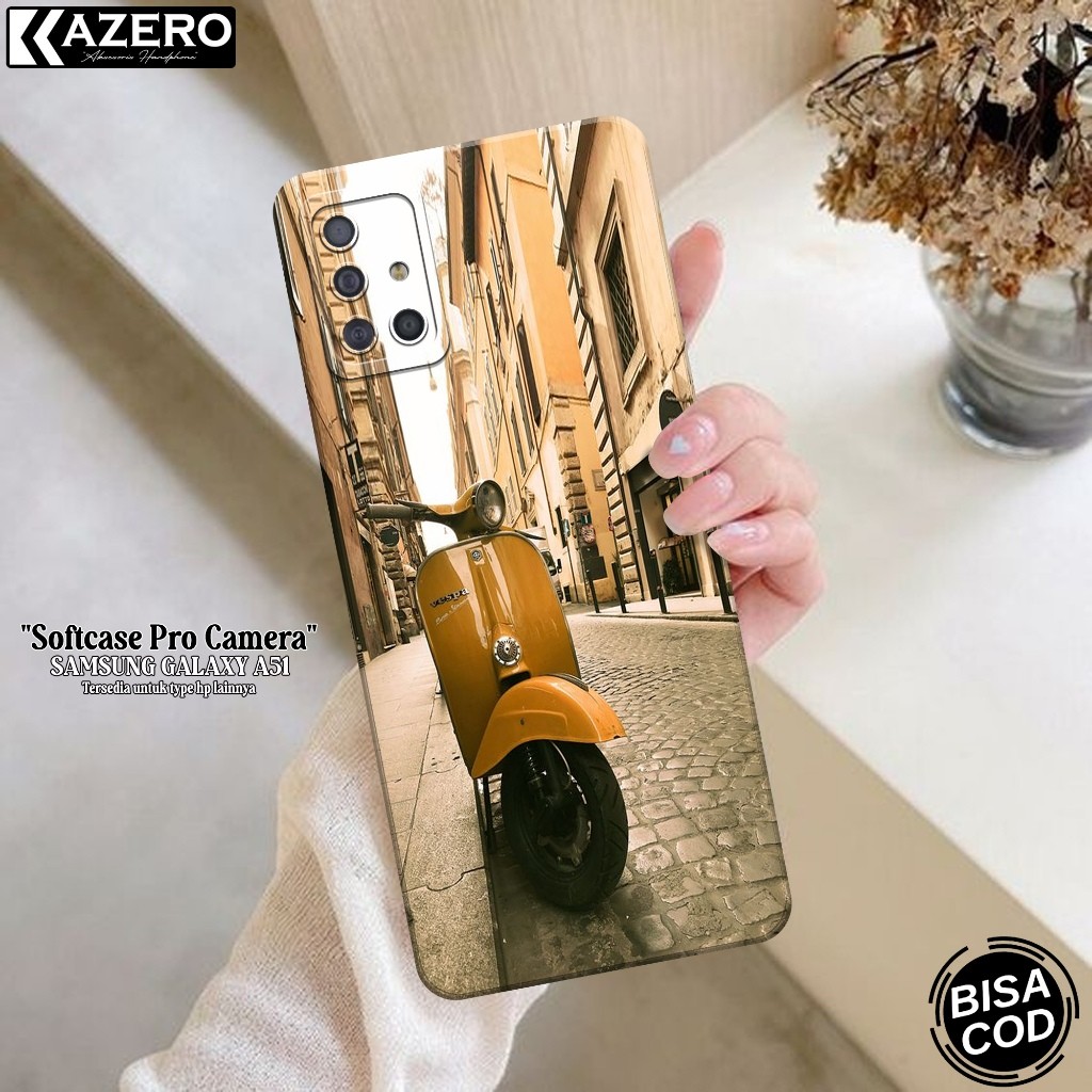 Kesing Samsung Galaxy A51 - Kazero Fashion Case Vespa - Case Samsung Galaxy A51 - Pelindung Hp - Cas