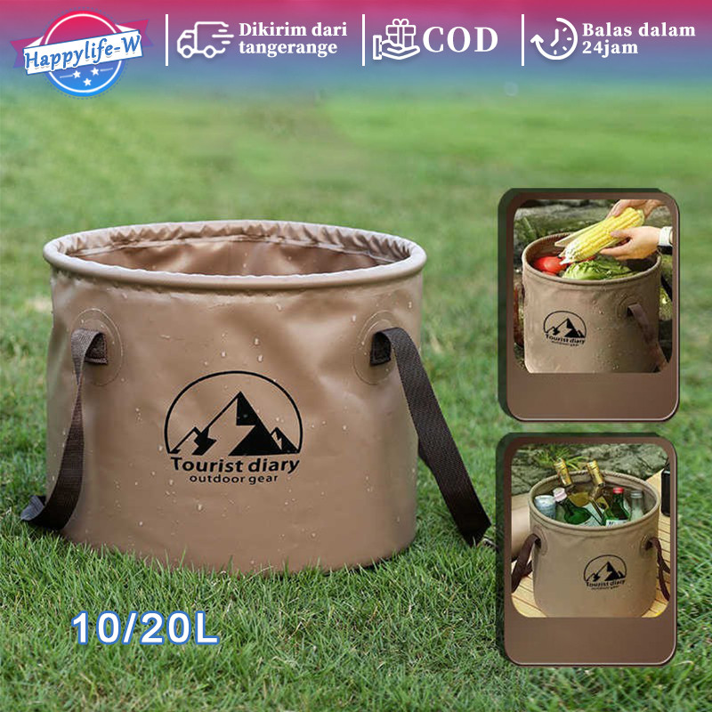 Ember Lipat Bulat Camping 20 Liter 10 Liter Ember Lipat Mancing Ember Camping Portable