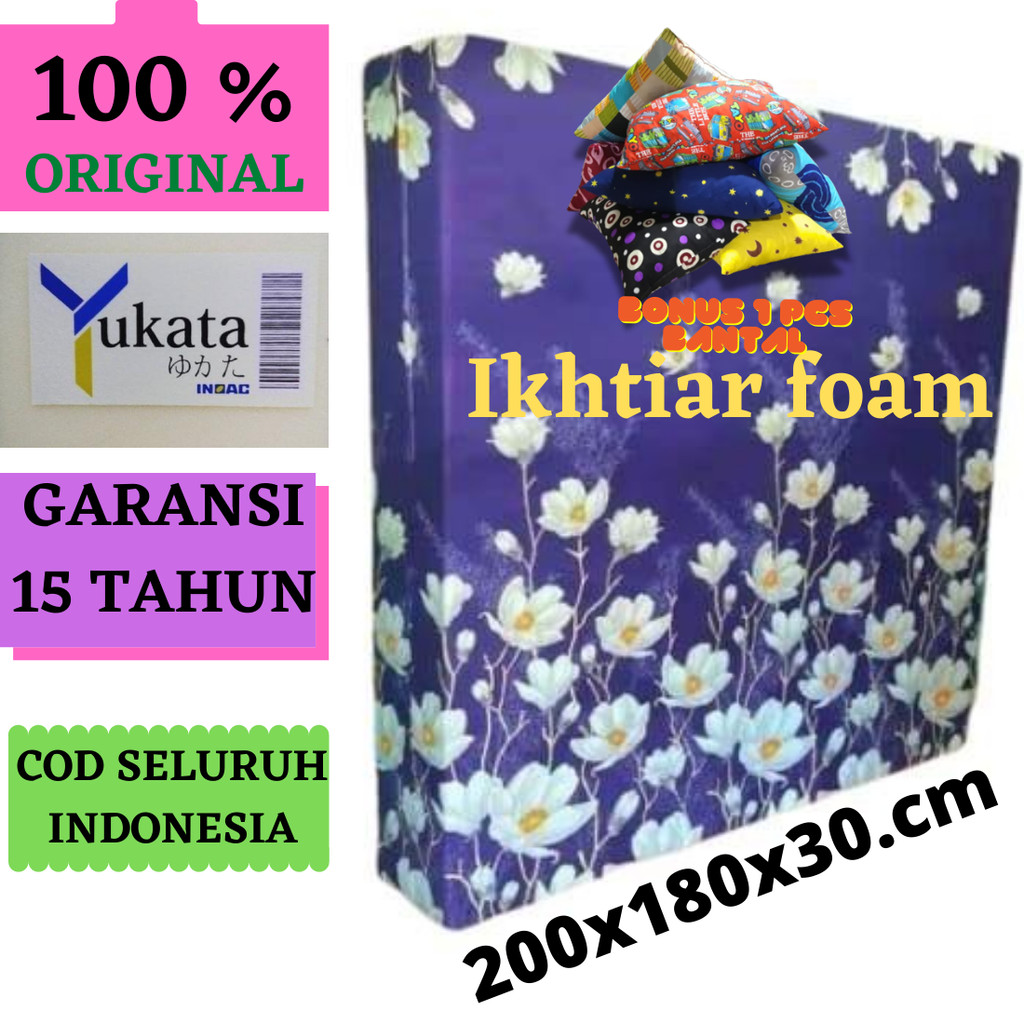 Yukata Kasur Busa Inoac NO 1 YUKATA Custom uk 200x180x30 Cm Garansi anti kempes 15 Tahun Original